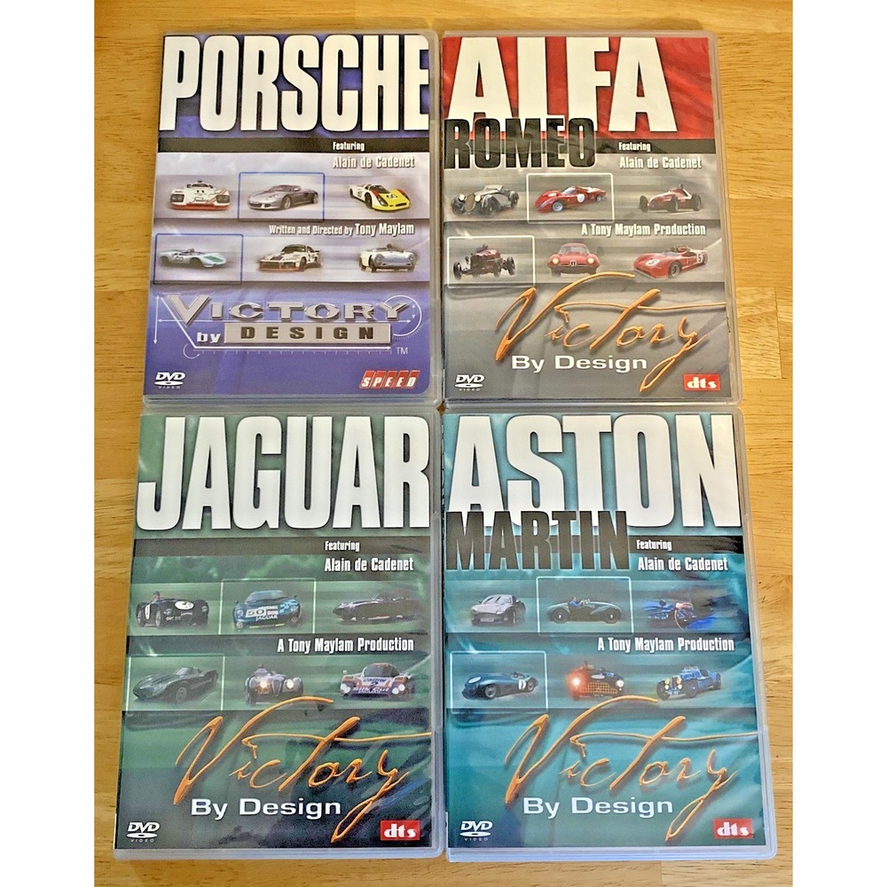Victory By Design 4 DVD Set Porsche Alfa Romeo Aston Martin Jaguar EUC